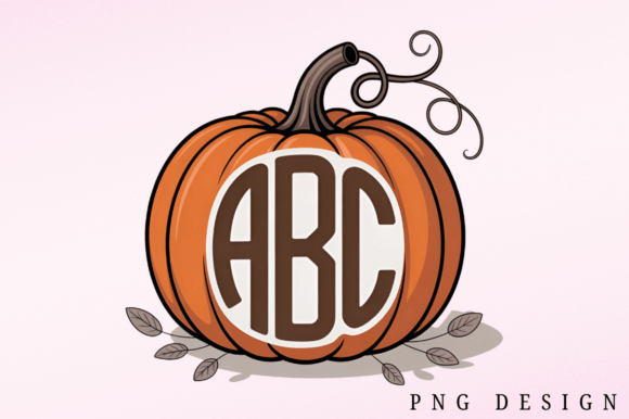 Boho Autumn Monogram PNG Design for Creative Projects