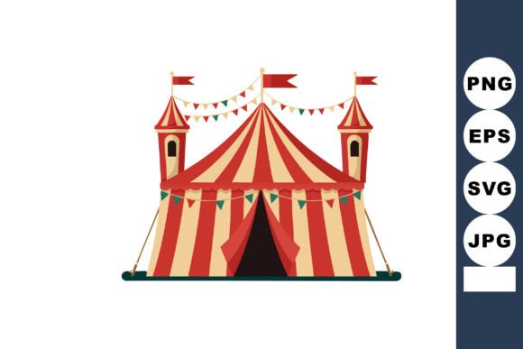 Bringing the Big Top to Life with a Classic Red and Beige Striped Circus Tent