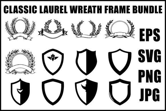 Elevating Brand Identity with the Black Laurel Crest SVG Bundle