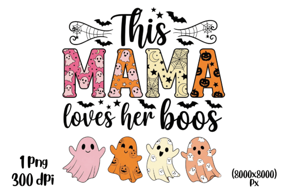 Embrace the Spooky Season with the Mama Loves Her Boos Spooky Halloween PNG