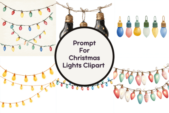 Enhancing Holiday Design with Vibrant Christmas Lights Clipart