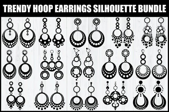 Evaluating the Trendy Hoop Earrings Silhouette Bundle for Digital Design