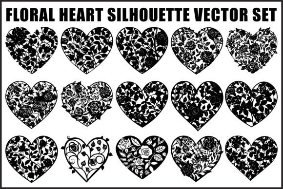 Floral Heart Silhouette SVG Pack Guide