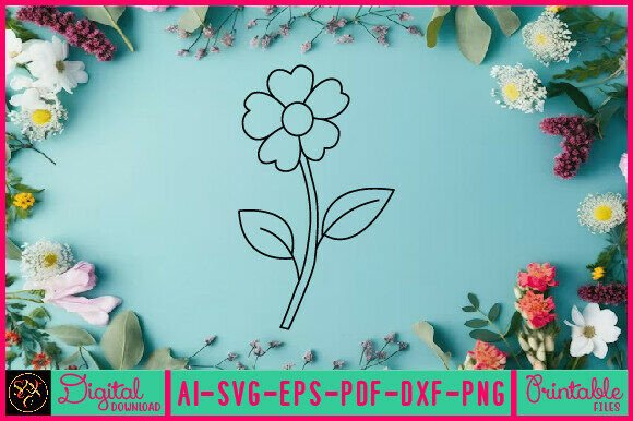 Flower Line Art SVG Elements 4