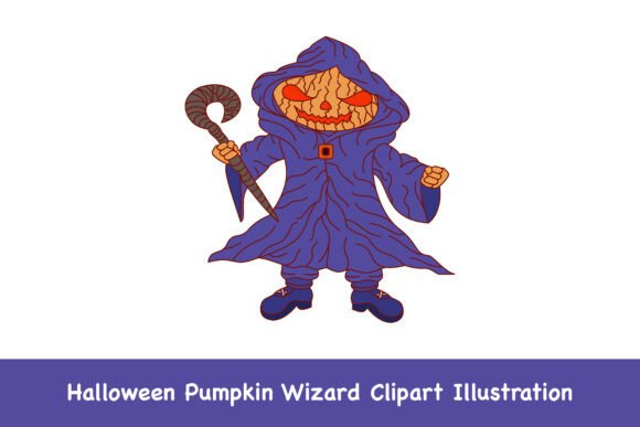 Halloween Pumpkin Wizard Clipart Guide