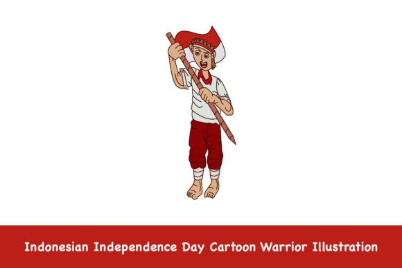 Indonesian Independence Day Cartoon: Elevating Patriotic Design with Warrior Illustrations