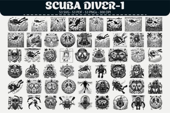 Integrating Scuba Diver Vector Clipart – 53 Designs into Your Creative Workflow