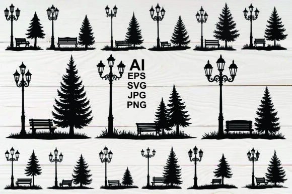 Mastering the Art of Minimalist Design with the Silhouette Park Vector Bundle