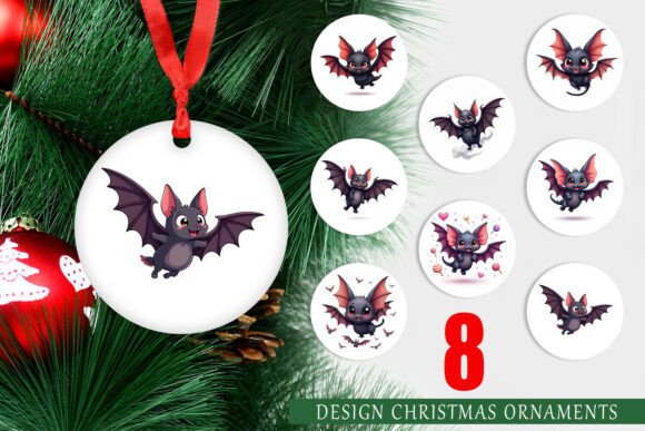 Ornament Bat Variations: Elevating Holiday Decor with Printable Digital Designs