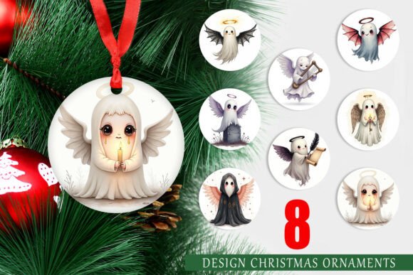Ornament Gothic Angel Ghosts: Elevating Holiday Decor with Printable Designs