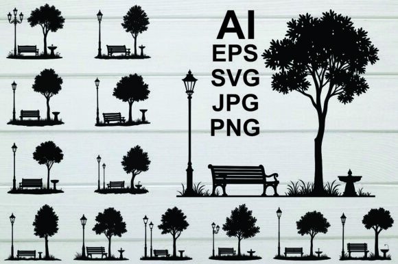 Relaxing Park Bench Scene with Tree