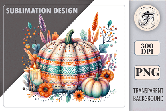 Rustic Pumpkin PNG Boho Autumn Clipart: Elevating Your Fall Designs