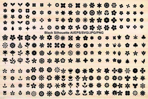 Silhouette Flower Icon Bundle
