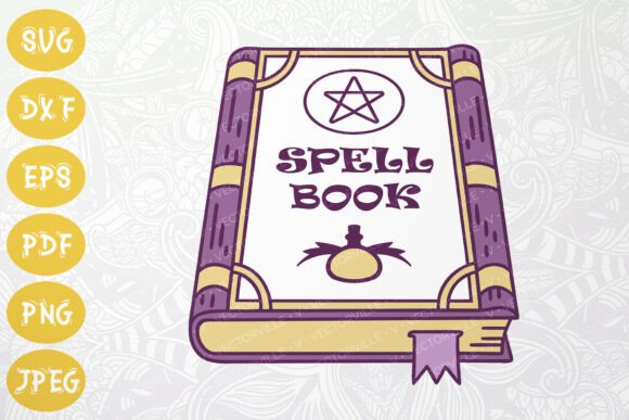 Spell Book Halloween SVG Clipart Design