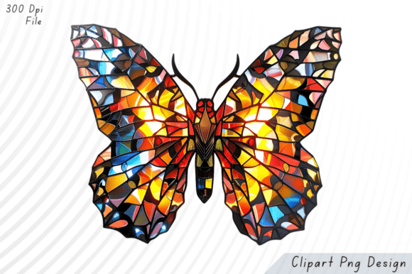 Stained Glass Butterfly PNG Clipart for Creators