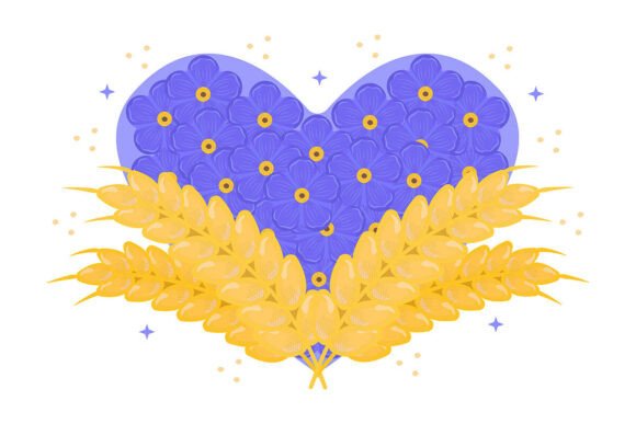 The Symbolism and Design Power of the Ukrainian Heart: Blue Flowers, Golden Grain, and Patriotic Art