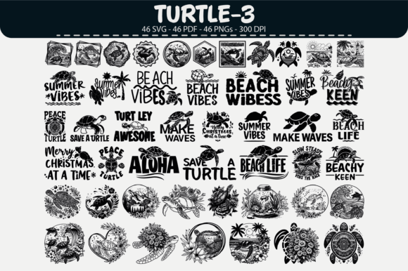 Turtle Vector Clipart: 46 Unique Designs