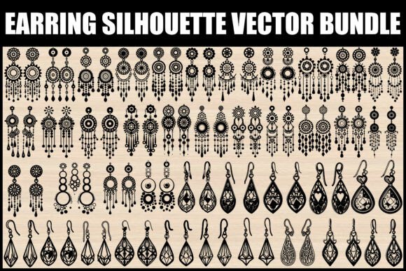 Unlocking Creative Potential with the Earring Silhouette Vector Bundle