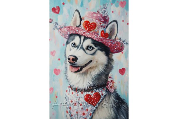 Valentine Siberian Husky Artwork: A Festive Blend of Charm and Commercial Appeal