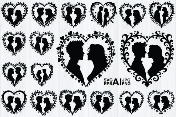 Valentine Silhouette Vector Bundle