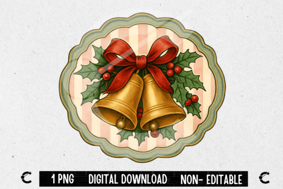 Vintage Christmas Holly Bells Leaf Frame: Elevating Your Holiday Designs with Nostalgic Charm