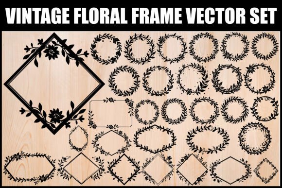 Vintage Floral Frame SVG Bundle