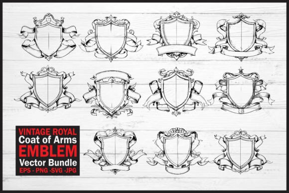 Vintage Royal Coat of Arms Vector
