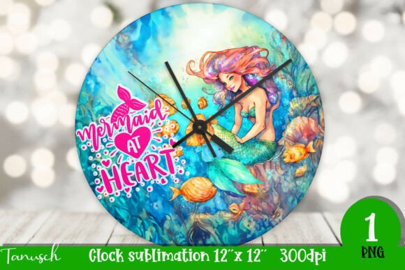 Watercolor Mermaid Wall Clock Design Guide
